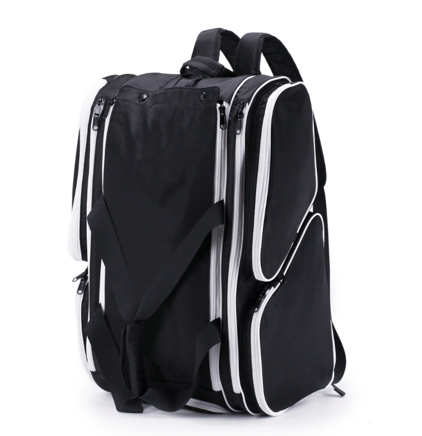 Black & White Premium Large Pickleball Bag – Classic Court Style