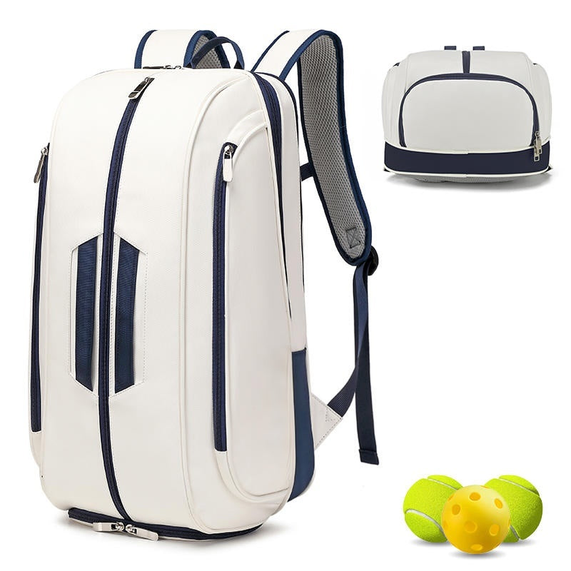 White & Navy Premium Pickleball Backpack