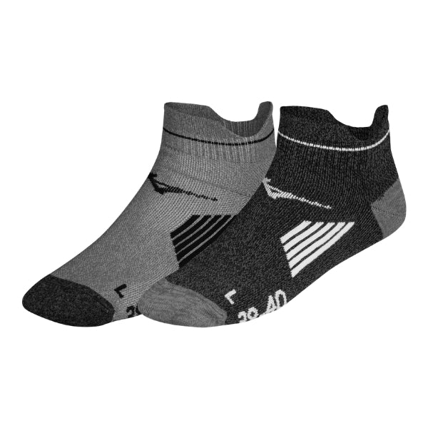 Mizuno Active Training Mid Socks Two Pack Grey Black