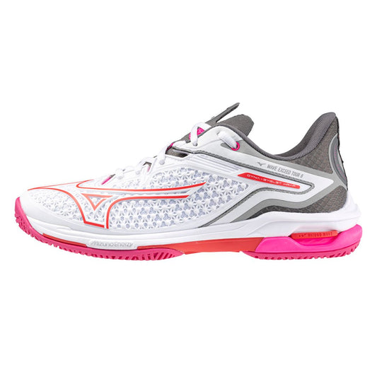 Mizuno Wave Exceed Tour 6 AC Women White Pink Pickleball Shoe