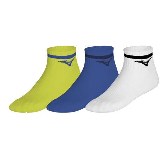Mizuno Training Mid Socks Three Pack Yellow Blue White