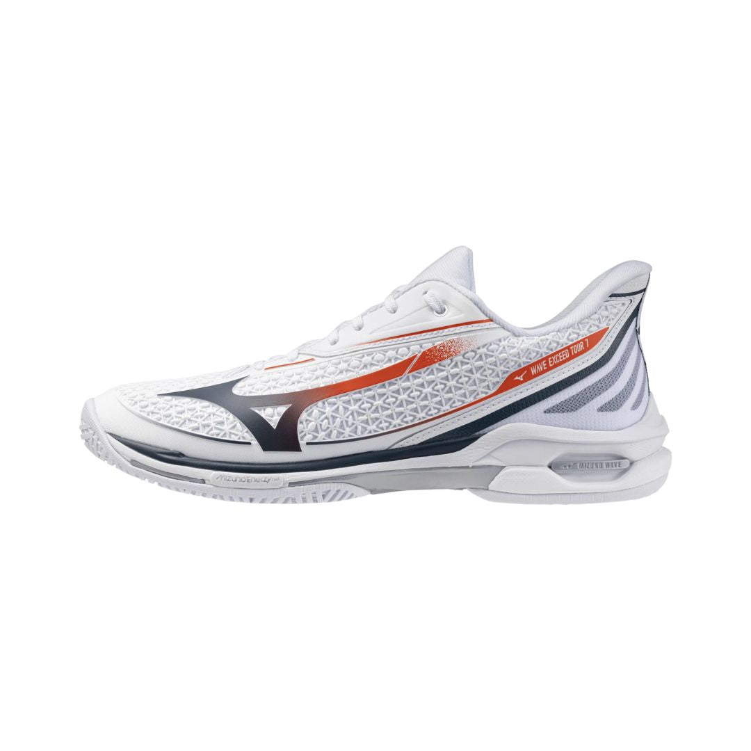 Mizuno Wave Exceed Tour 7 AC MEN White Blue Orange Pickleball Shoe