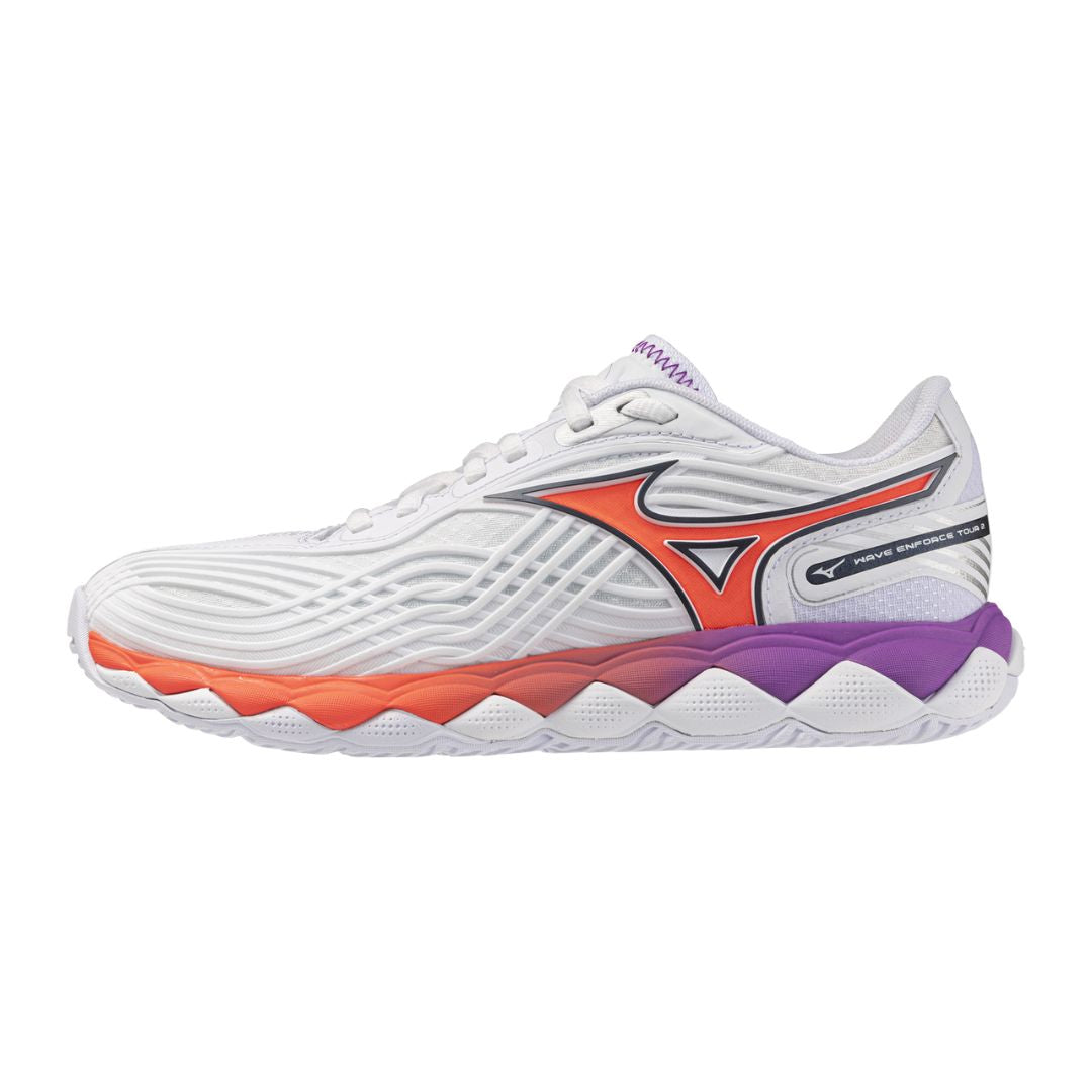 Mizuno Wave Enforce Tour 2 Women White Orange Purple