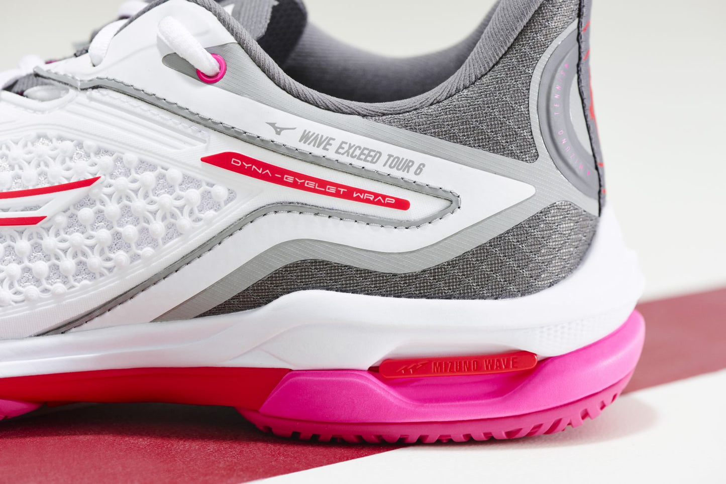 Mizuno Wave Exceed Tour 6 AC Women White Pink Pickleball Shoe