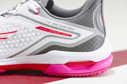 Mizuno Wave Exceed Tour 6 AC Women White Pink Pickleball Shoe