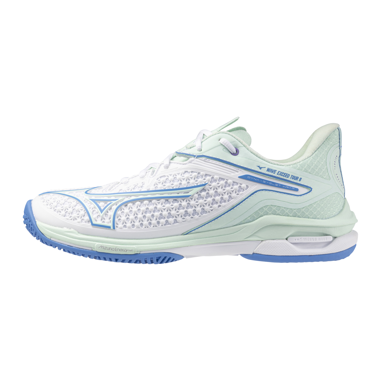 Mizuno Wave Exceed Tour 6 AC Women White Blue Pickleball Shoe